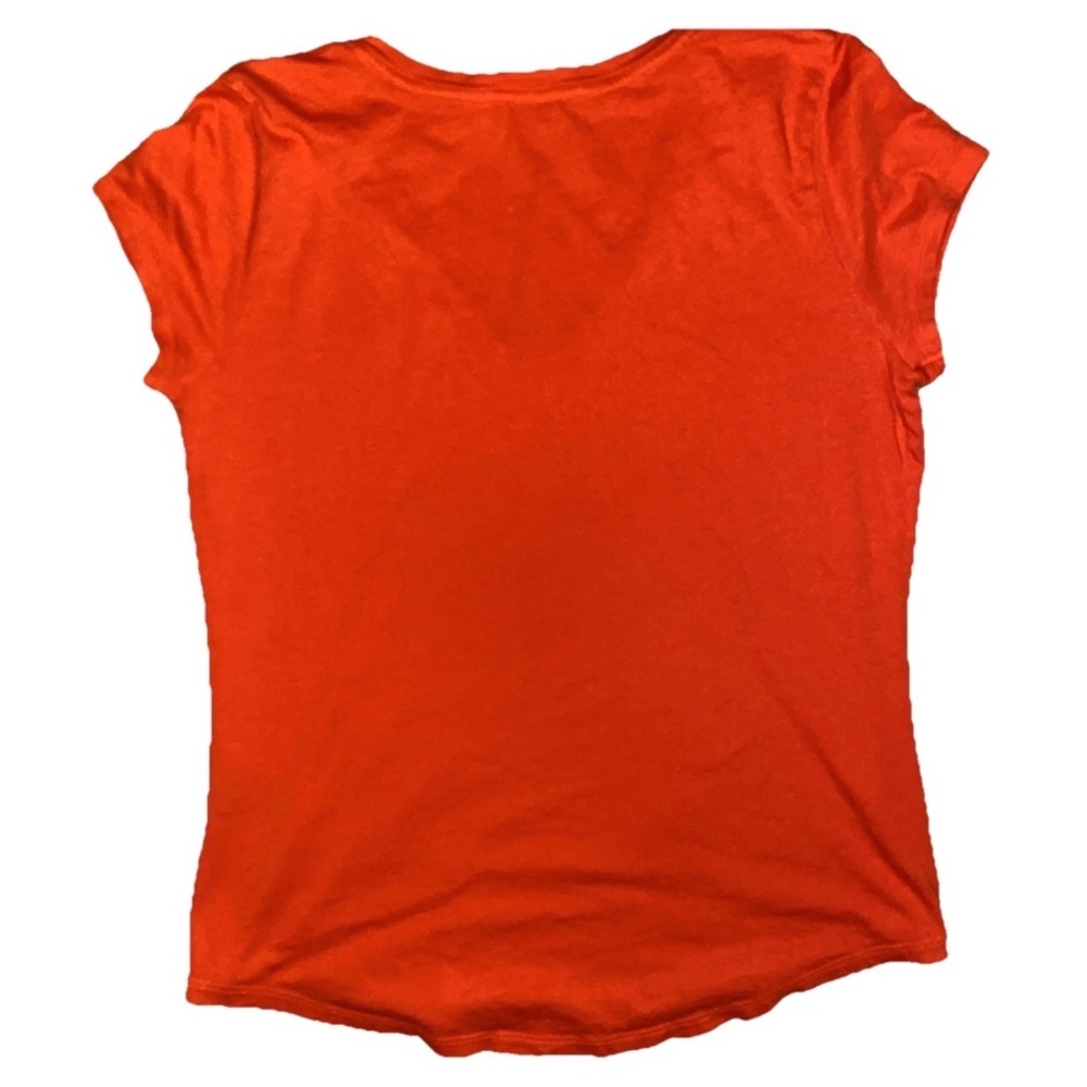 Ralph Lauren Women’s Red V-Neck T-Shirt With Yellow Pony - Picture 2 of 5